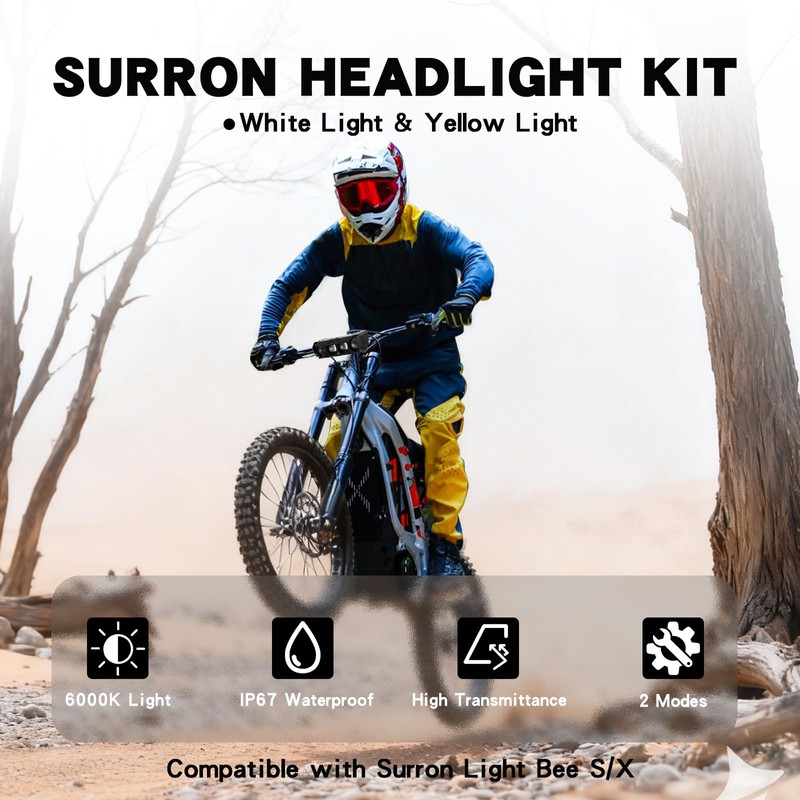 LED Headlight Kit for Sur Ron Plug and Play for