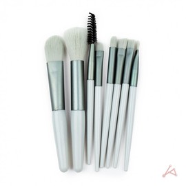 Mini Makeup Brush 8-Piece Set Green 6ea