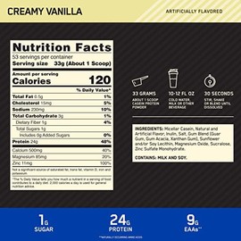 Optimum Nutrition, Gold Standard 100% Casein, 3.86lb - Creamy Vanilla