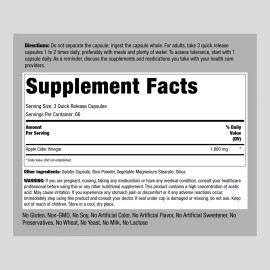 Piping Rock Apple Cider Vinegar Capsules 1800 mg | 200 Pills | Non-GMO | By Piping Rock
