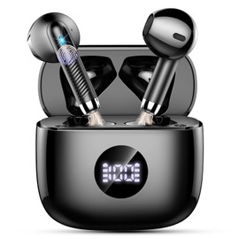Wireless Earbuds, Bluetooth 5.4 Headphones HiFi Stereo, in Ear Earphones with 4 ENC Noise Cancelling Mics, 50H Playback LED Display Earbuds, IP7 Waterproof Ear Buds with Charging Case for Android iOS