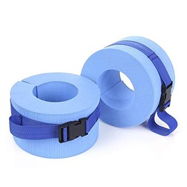 WYSRJ 2 PCS Foam Water Exercise Cuffs, Ankles Arms Belts with Quick Release Buckle Swim Arm Band Set for Swimming Fitness Exercise Workout Training Blue
