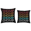 Retro Vintage Chomp Throw Pillow