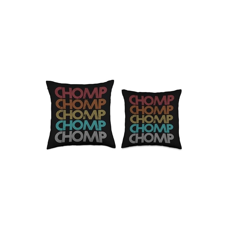 Retro Vintage Chomp Throw Pillow