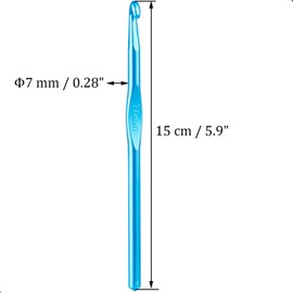 6Pcs 7mm Aluminum Crochet Hook Knitting Needles for DIY Yarn Craft,Nice Gift for Women Adults Kids Children Beginners (Blue)