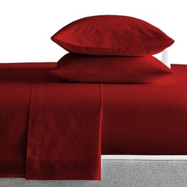 trendbeddingmart TBM 100% Egyptian Cotton Sheets, Sheets Set, 800 Thread Count Long Staple Cotton, Sateen Weave for Soft and Silky Feel, Fits Mattress Upto 18'' DEEP Pocket (King, Burgundy)