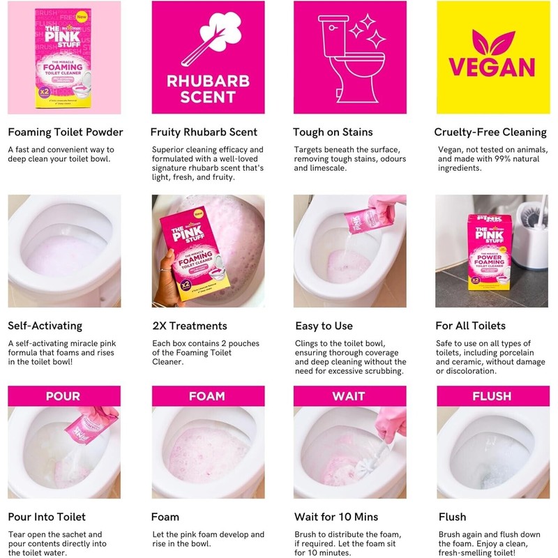 Stardrops Pink Stuff Foaming Toilet Cleaner - 2 Treatments