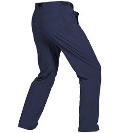FREE SOLDIER Pantalones de Senderismo Cargo para Hombre con cinturón, Ligeros, Impermeables, de Secado rápido, Pantalones tácticos de Nailon y Elastano (Azul Marino, 36 W/30 L)