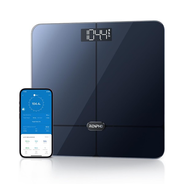 RENPHO Scale for Body Weight, Elis 2 Weight Scale with Pregnancy Mode, High Precision Smart Bathroom Scale, Body Composition Monitor with Smart App, 400 lb, Black