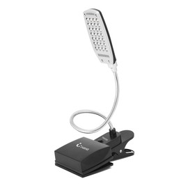 IHAHA Book Light for Reading in Bed,Clip on LED Book Lights, USB/DC and AA Battery Operated Portable Desk Lamp,3 Brightness Levels for Bookworms,Kids,Piano Player,Camping,Travel (Black)