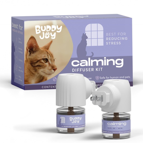 BUDDYJOY Cat Calming Diffuser Refills – Long-Lasting 30-Day Formula with