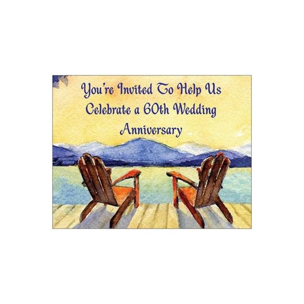 60th Wedding Anniversary Invitations Adirondack Chairs - 50/pk