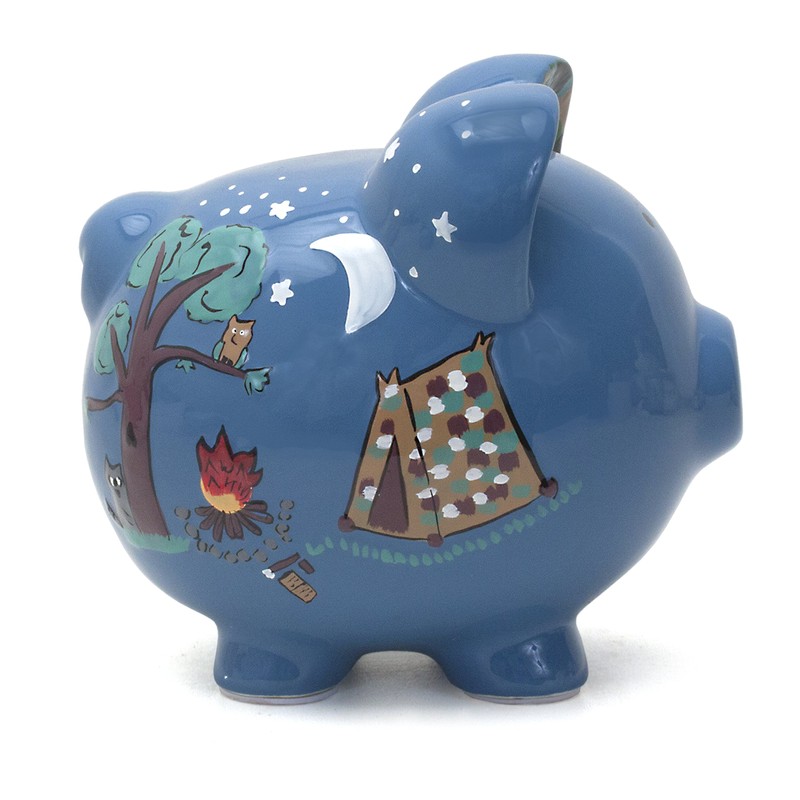 Child to Cherish Ceramic Piggy Bank for Boys, Camping