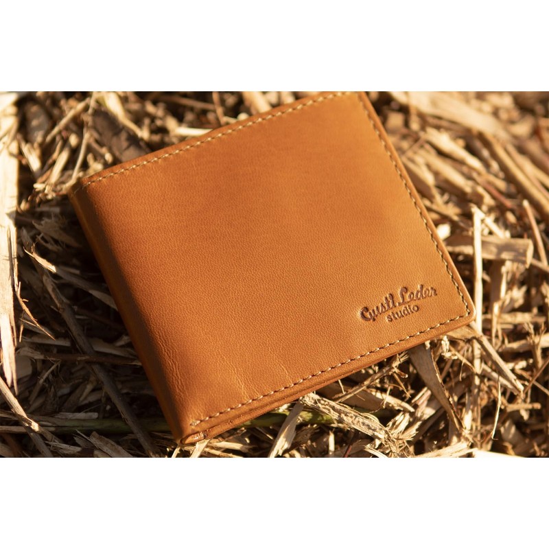 Gusti Leather Runer Wallet Card Holder Small Foldable Men's Brown