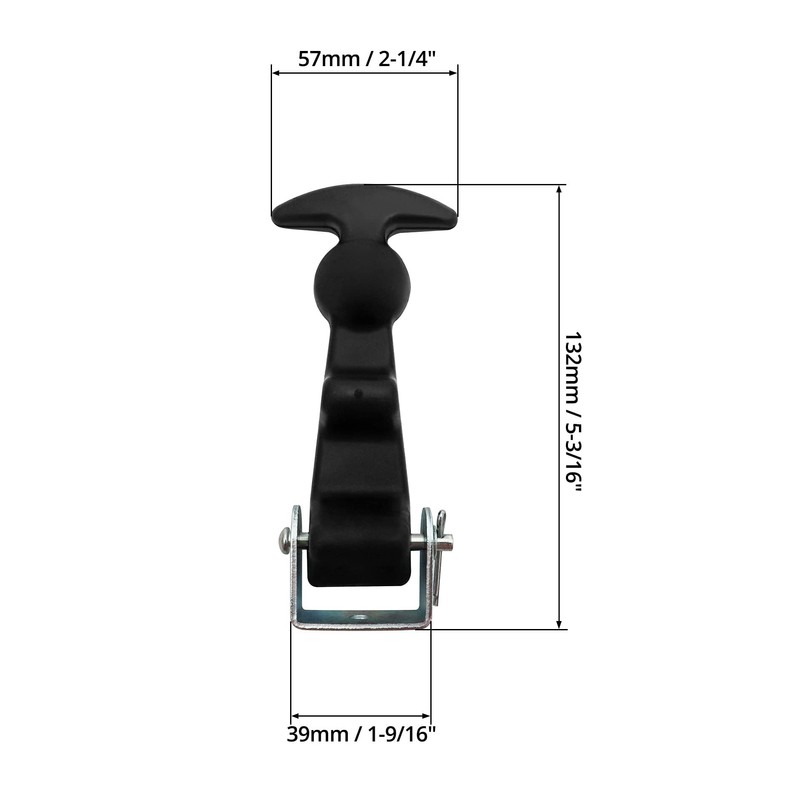 QWORK 4 Packs Rubber Hood Catch Flexible T-Handle Hasp Rubber