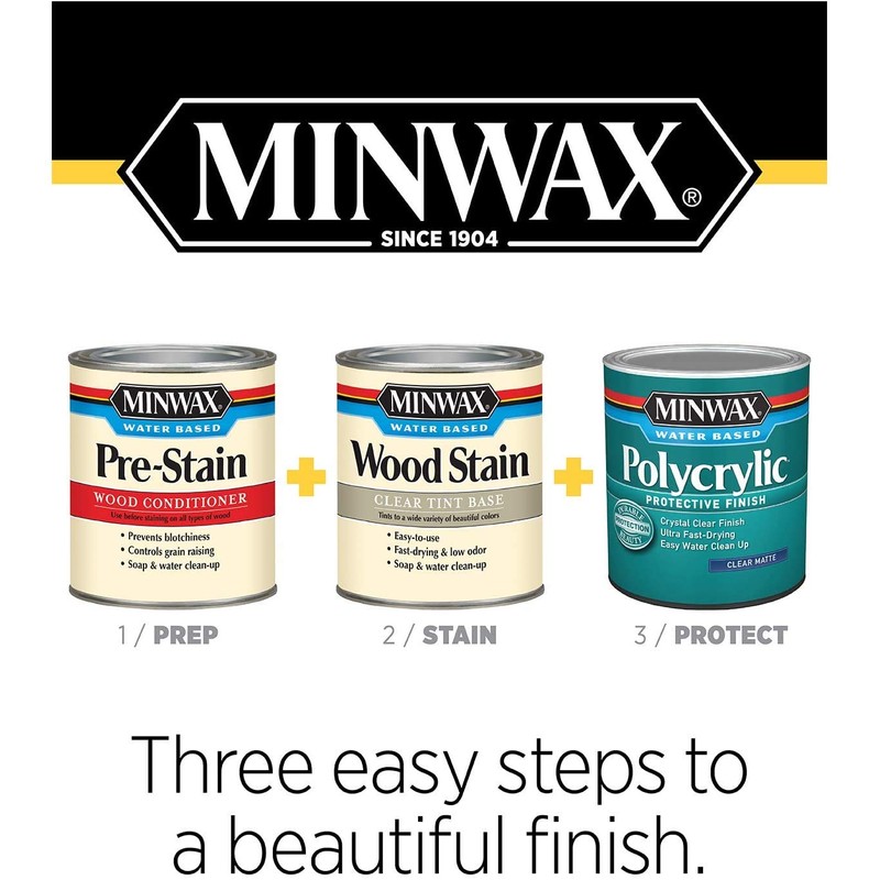 Minwax 63333444 Polycrylic Protective Finish Water Based,1 Quart, Satin -