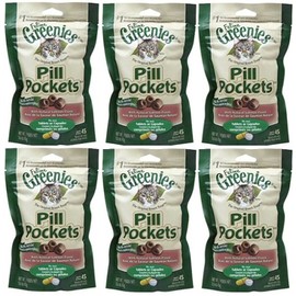 Greenies Pill Pockets Cat Treats, Salmon, 1.6 Ounce, 6 Pack
