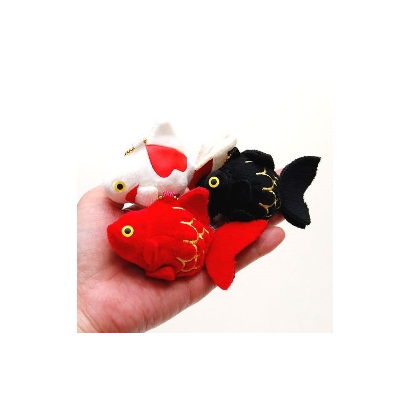 Goldfish Bell Demekin Mascot Key Chain Black