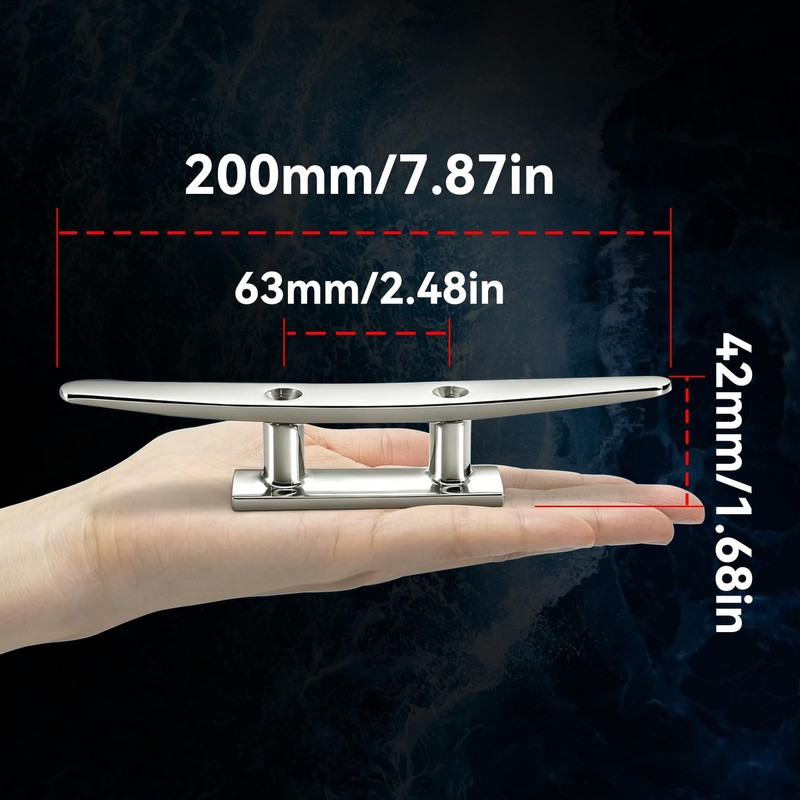 316 Stainless Steel Base Cleat,Tracker Boat Cleat,Marine Rope Base (8in)