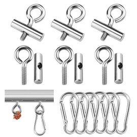 JKITNHJOT Pack of 6 Piping Stoppers, 8-10 mm Stopper for Piping Rail, Piping Strip Hook with Carabiner, Stainless Steel Awning Hooks, Piping Stopper for Caravan, Motorhome, Caravan, Campervan, Boat