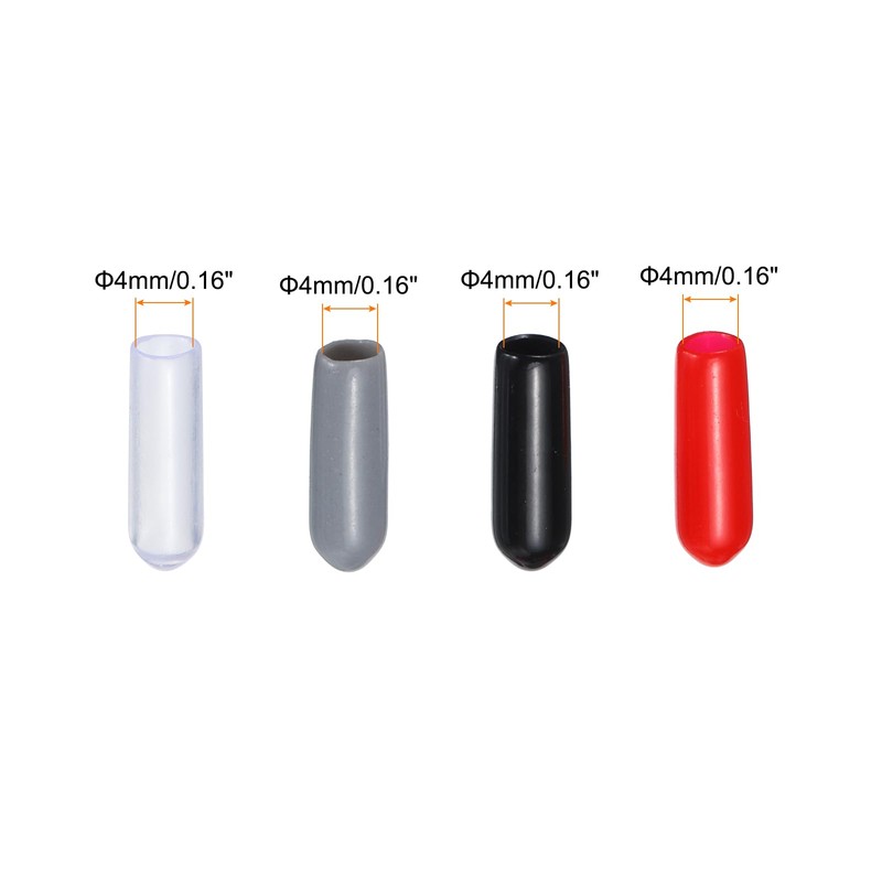 Rebower 100 Pack Screw Thread Protector Cover Rubber End Caps,
