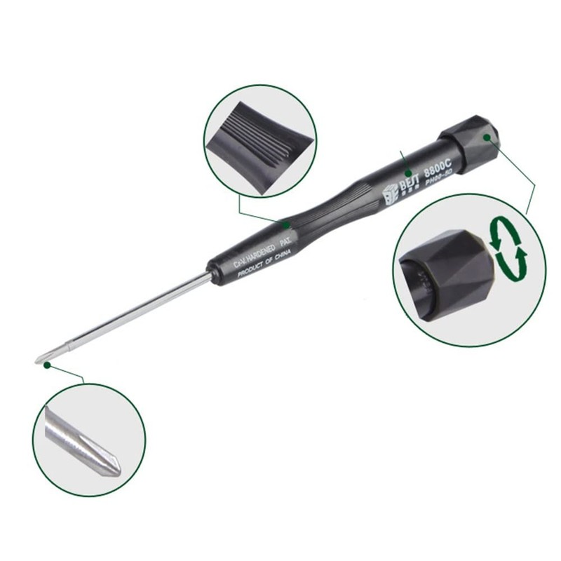 Fixinus 3-Piece Phillips Screwdriver Set with Ntistatic Nylon Spudger, Contains