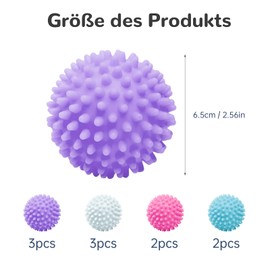 Dryer Ball, Pack of 10 Dryer Balls for Tumble Dryers, Washing Ball for Washing Machine, Reusable Dryer Balls, Dryer Balls for Dryers and Tumble Dryers