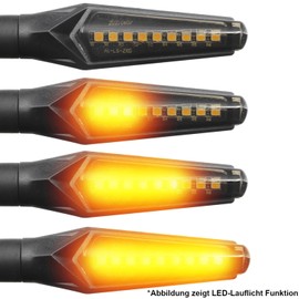 Area1 Motorcycle LED Indicator E-Approved Set (2 Pieces) M8 with Running Light Effect Compatible with (AD109 (Indicator))
