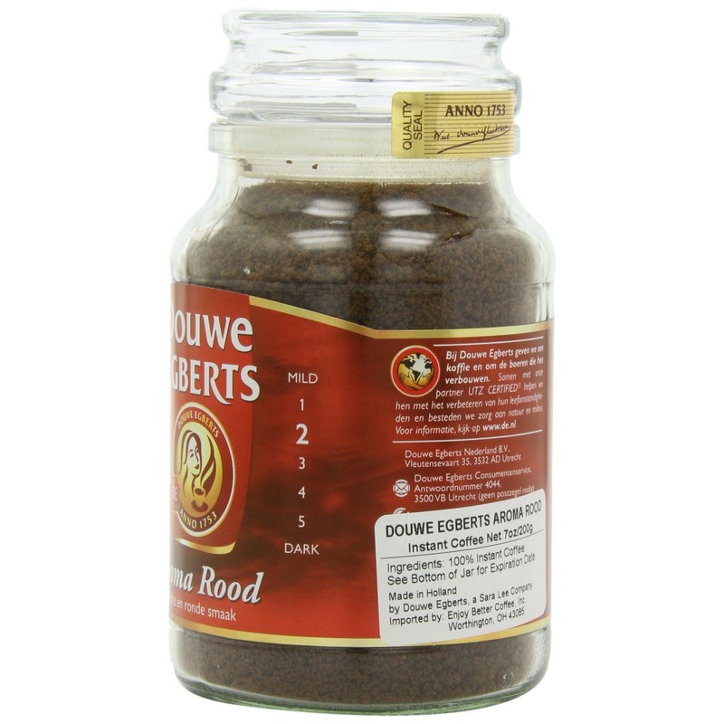 Douwe Egberts Aroma Rood Instant Coffee, 200 gram Jars (Pack