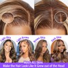 Smabuity Honey Blonde Ombre Lace Front Wig Human Hair Highlight