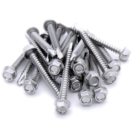 No.14 x 1.5 (6.3mm x 38mm) Hex Self-Drilling Screw (Flanged) - Stainless Steel (A2) (Pack of 10)