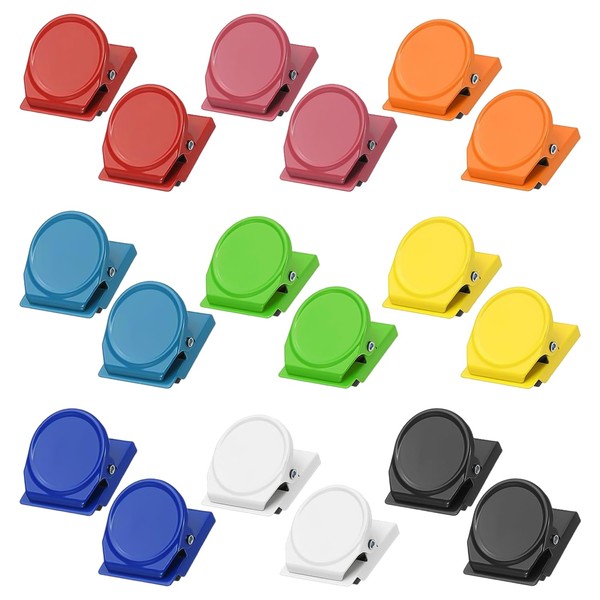 18 Pieces of Color Magnetic Metal Clip, Multi-Purpose Metal Clip,