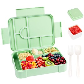Ziyonix Bento Box, 1330 ML Leak Proof Lunch Box Leak-Proof bento Box Kids bento Lunch Box with 7 Compartments and 1 Salad Dressing Container for Kids School Kindergarten Office