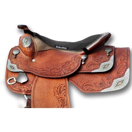 Southwestern Equine ComfortRider Saddle Cushion - Memory Shock-Absorbing Seat Pad for Western Saddles by OrthoRide (Blue)