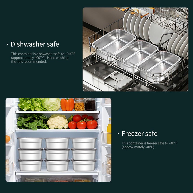 GIUOIDUO 10 Pack Stainless Steel Food Storage Containers with Leak-Proof