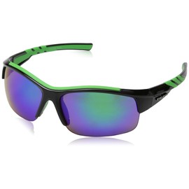 Eyelevel Men's Meteor Sports Sunglasses, Black (Black/Green), One size