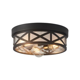 Yonhamph Motion Sensor Flush Mount Ceiling Light,3-Light Ceiling Light Fixture for Entryway,Hallway,Porch,Storage Room and Garage,Black Modern Outdoor Ceiling Lamp