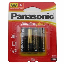 Panasonic AM-4PA/4B Alkalineplus AAA Batteries, 4 Pack (Black)