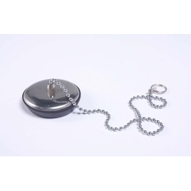 BSSTORE Stainless Steel Rubber Stopper with Lid and Chain for Basin Bidet Bathtub (mm27)