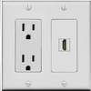 RiteAV Custom HDMI Wall Plate 1 Port - Outlet [Gray/Gray]