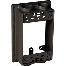 TayMac SE450Z Weatherproof Box Extension, 1-Gang, (4) 1/2-Inch Outlets, Bronze