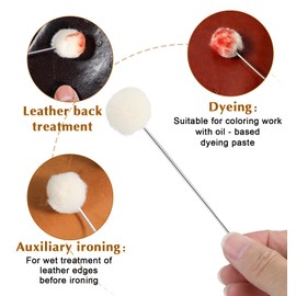 Wool Daubers, ValueBargain 25 Pack Leather Dye Tool Leather Dye Applicators with Metal Handle Suitable for DIY Crafts Projects and Professional Leatherworking