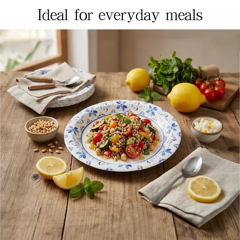 420 Pcs 7 Inch Disposable Paper Plates, Cut Proof Soak