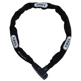 ABUS CityChain 6800 Bicycle Lock Made of Hardened Steel with Textile Hose and Practical Reversible Key ABUS Security Level 5-85 cm Black