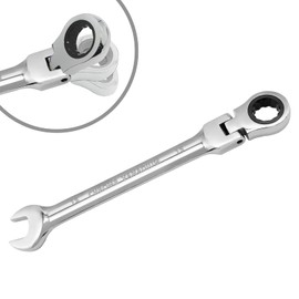 HARSKIYER 15mm Flex-Head Ratchet Wrench, Metric Ratcheting Wrench Spanner Reversible Ratcheting Wrench Flex-Head Ratcheting Combination Wrench