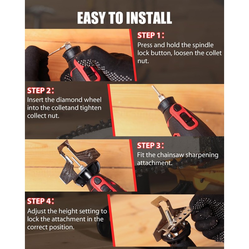 AVID POWER Chainsaw Sharpener, 6 Variable Speeds Chain Saw Sharpening