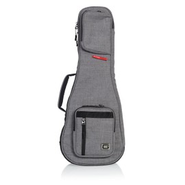 Gator Cases Transit Series Lightweight Concert Ukulele Gig Bag with Back Pack Straps and Rubberized Base, Light Grey Exterior (GT-UKE-CON-GRY)