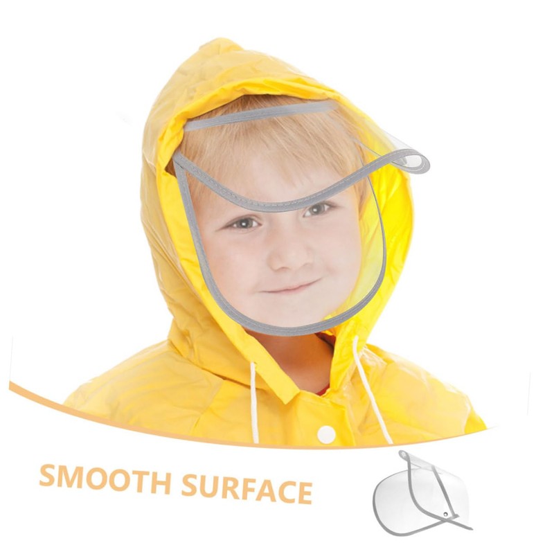 Baluue 2pcs Clear Raincoat Hat Shield Visor Detachable Rain Poncho