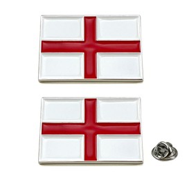 Lesonwo Pack of 2 England Flag Pin Badges, St. George's Flag Lapel pins, Metal Brooch Pin