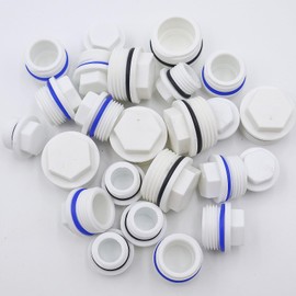 30 Stück Blindstopfen Wasserleitung 1/2 3/4 1 Zoll Außengewinde Verschlusskappe mit Unterlegscheibe Kunststoff Gewindestopfen Dichtung Gewindekappe für Waschmaschine Wasserhähne